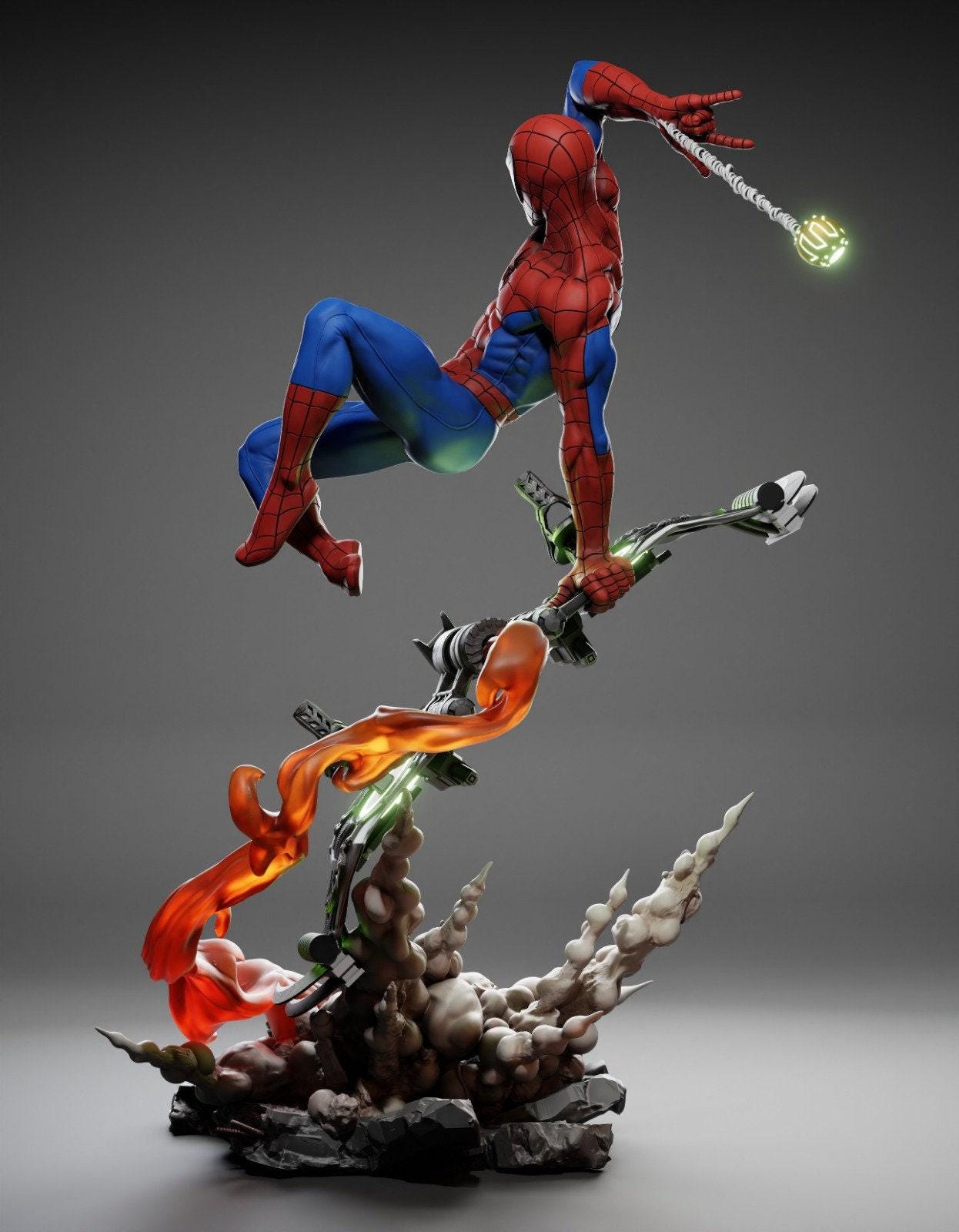 Web-Slinging Hero: Spider-Man Collectible Fanart – Dynamic 3D Printed Figure