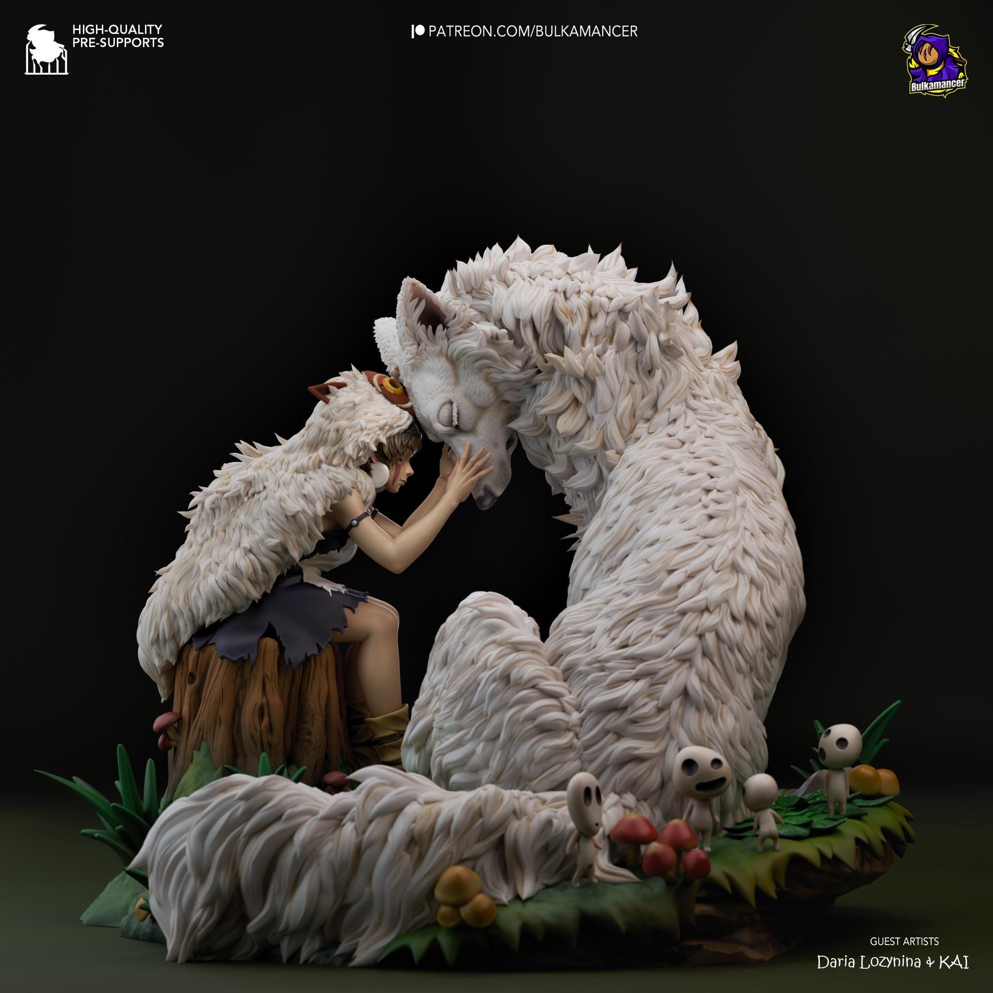 a statue of a woman and two white sheep