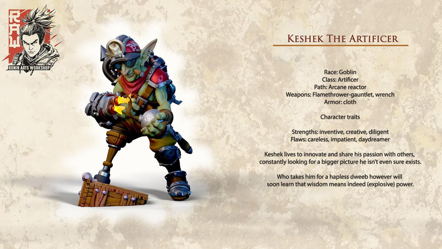 Keshek The Artificer Collectible Miniature, 35 mm, Tabletop miniatures, Pathfinder, dungeons and dragons, dnd