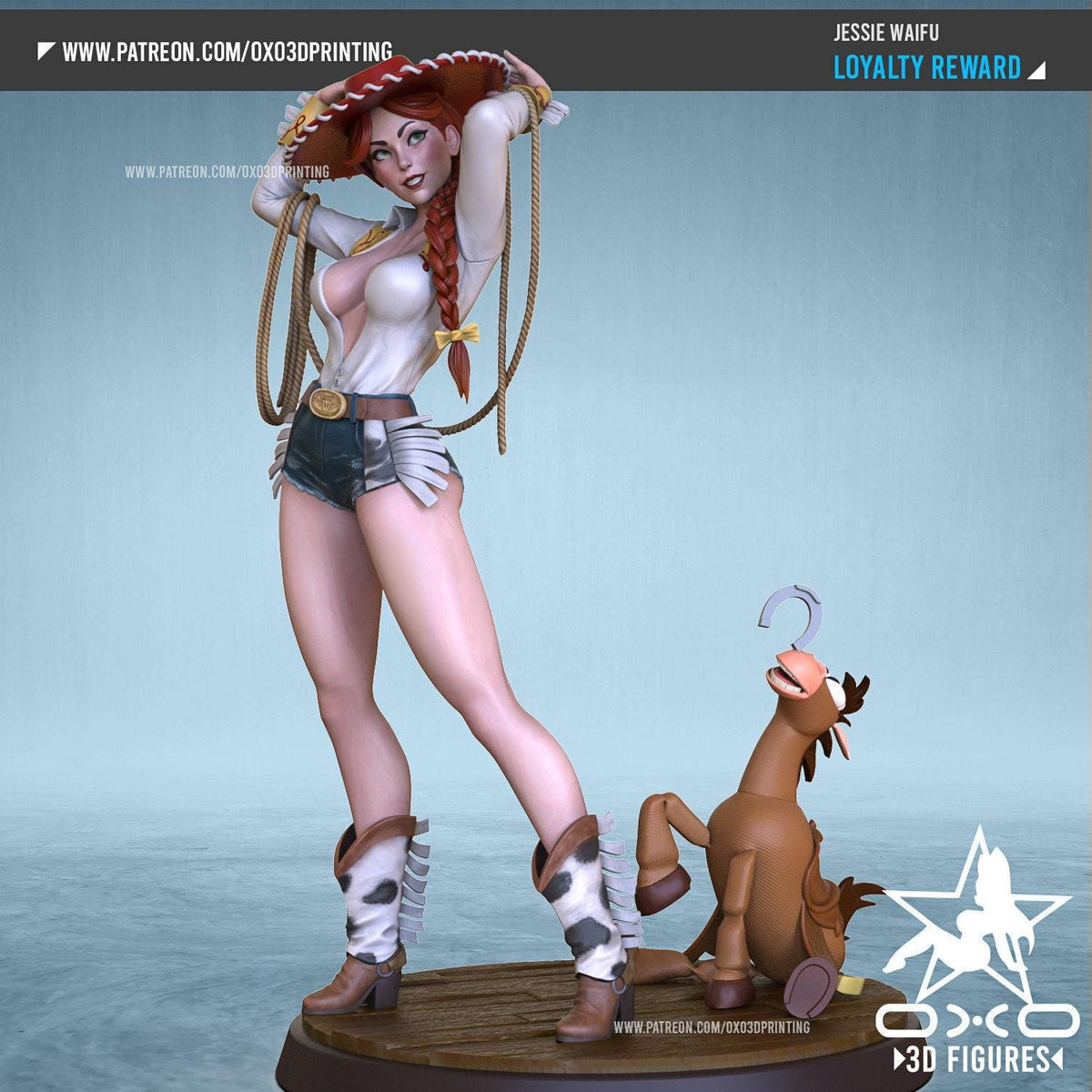 Jess Waifu NSFW 3D Printed Statue – Mature Anime Fan Art Resin Collectible, Made to Order for Adult Collectors & Fans