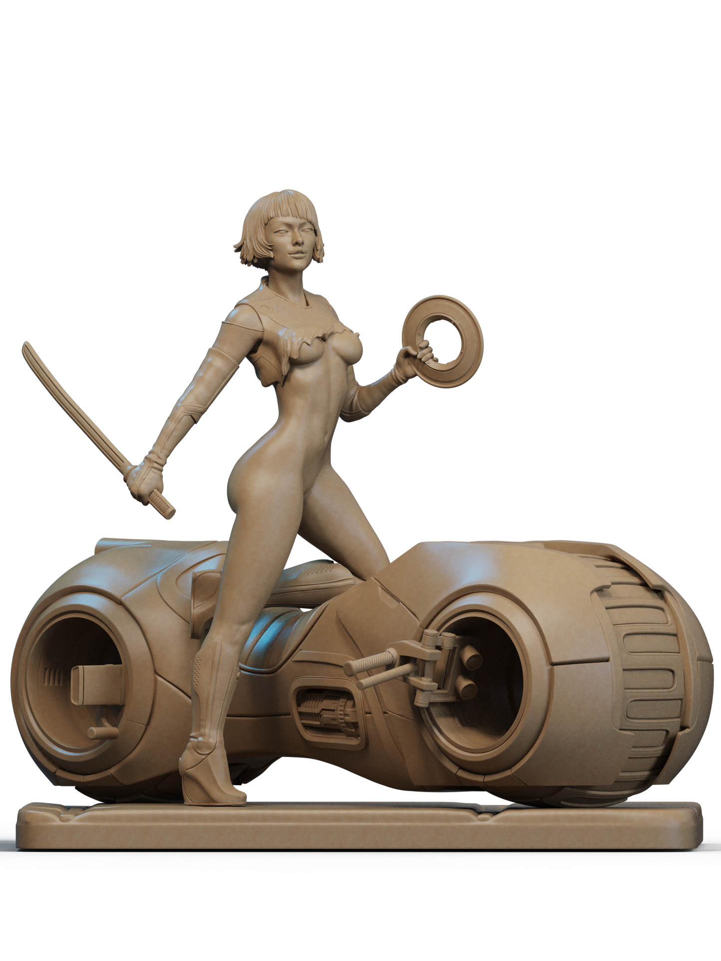Hand-Painted Quorra Statue – Tron Legacy 3D Printed Collectible Figure, Adult Display Piece with NSFW Option