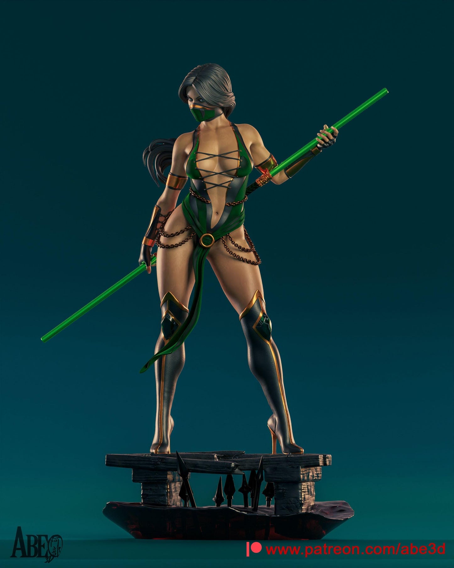 Jade Mortal Kombat Fanart 3D Print Collectible Resin Statue Pin Up Figure SFW NSFW