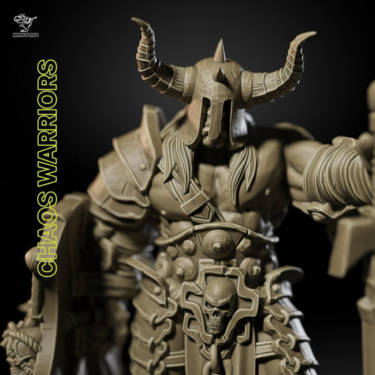 Chaos Warriors Miniature 3D Print Dungeons and Dragons Mini RPG Tabletop DnD Painting Great Gift Idea