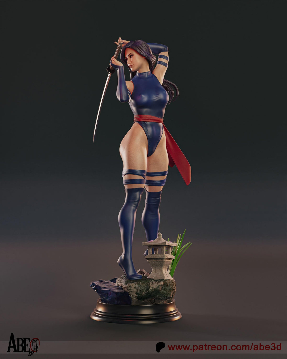 Psylocke X-Men NSFW 3D Printed Statue – Mature Comic Resin Collectible, Made to Order for Adult Collectors and Hobbyists