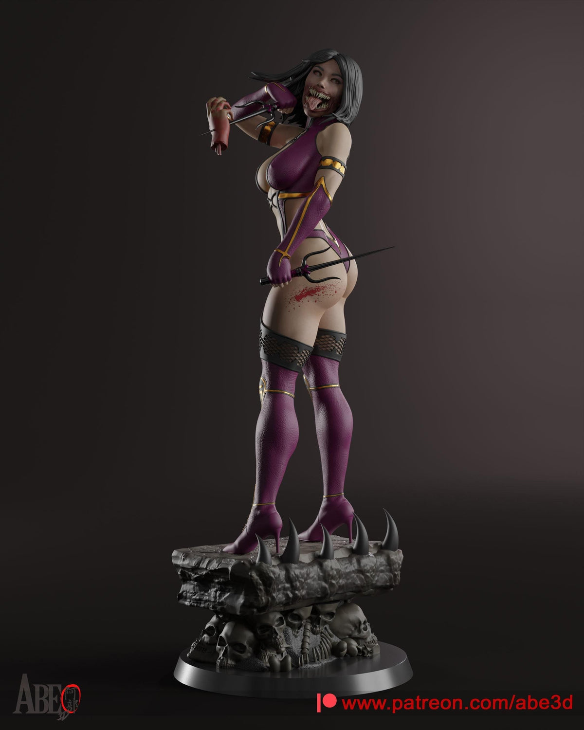 Mileena NSFW 3D Printed Statue – Mature Kombat Assassin Resin Collectible, Made to Order for Adult Collectors & Fans