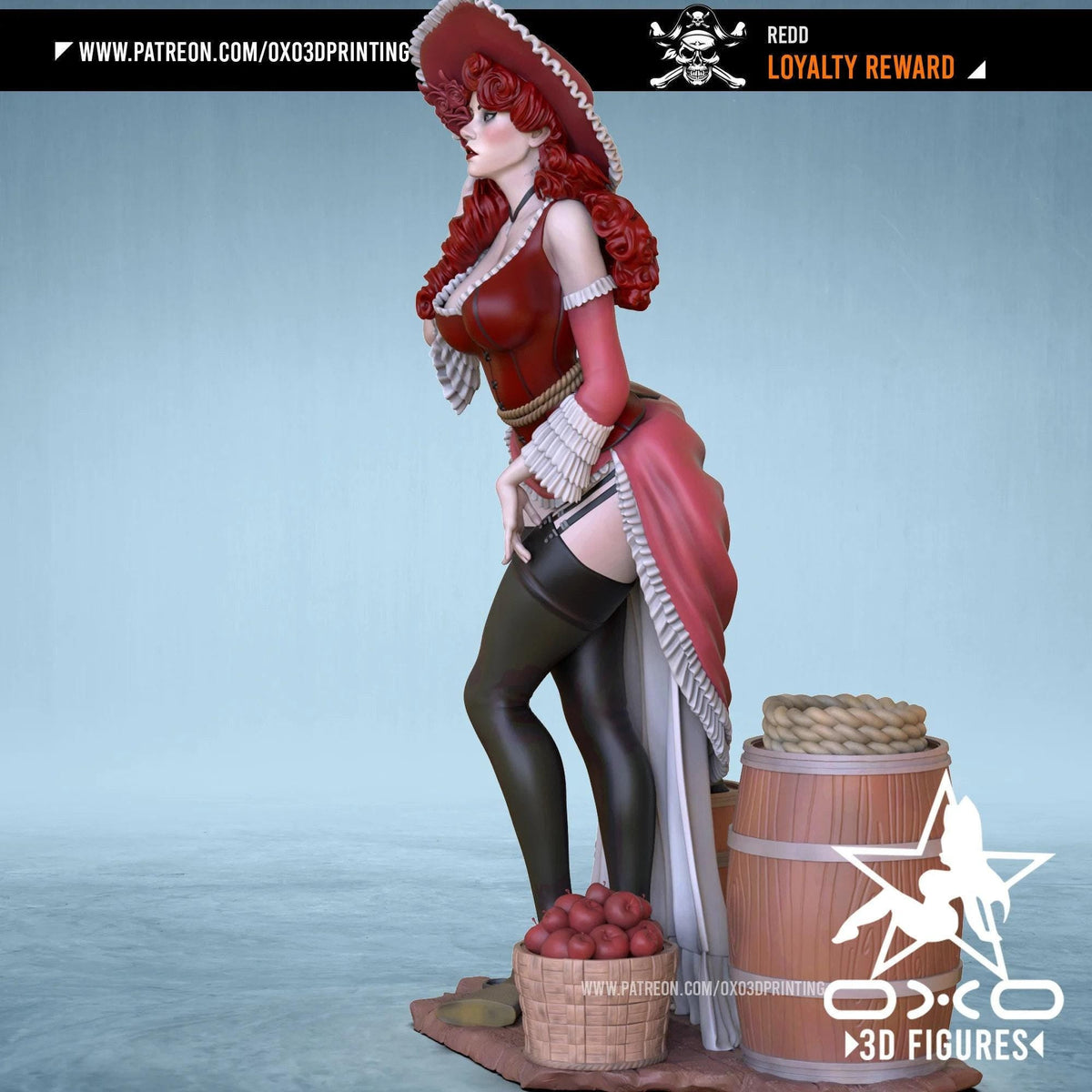 Redd Cowgirl NSFW 3D Printed Statue – Mature Western Pin-Up Resin Collectible, Made to Order for Adult Collectors & Fans