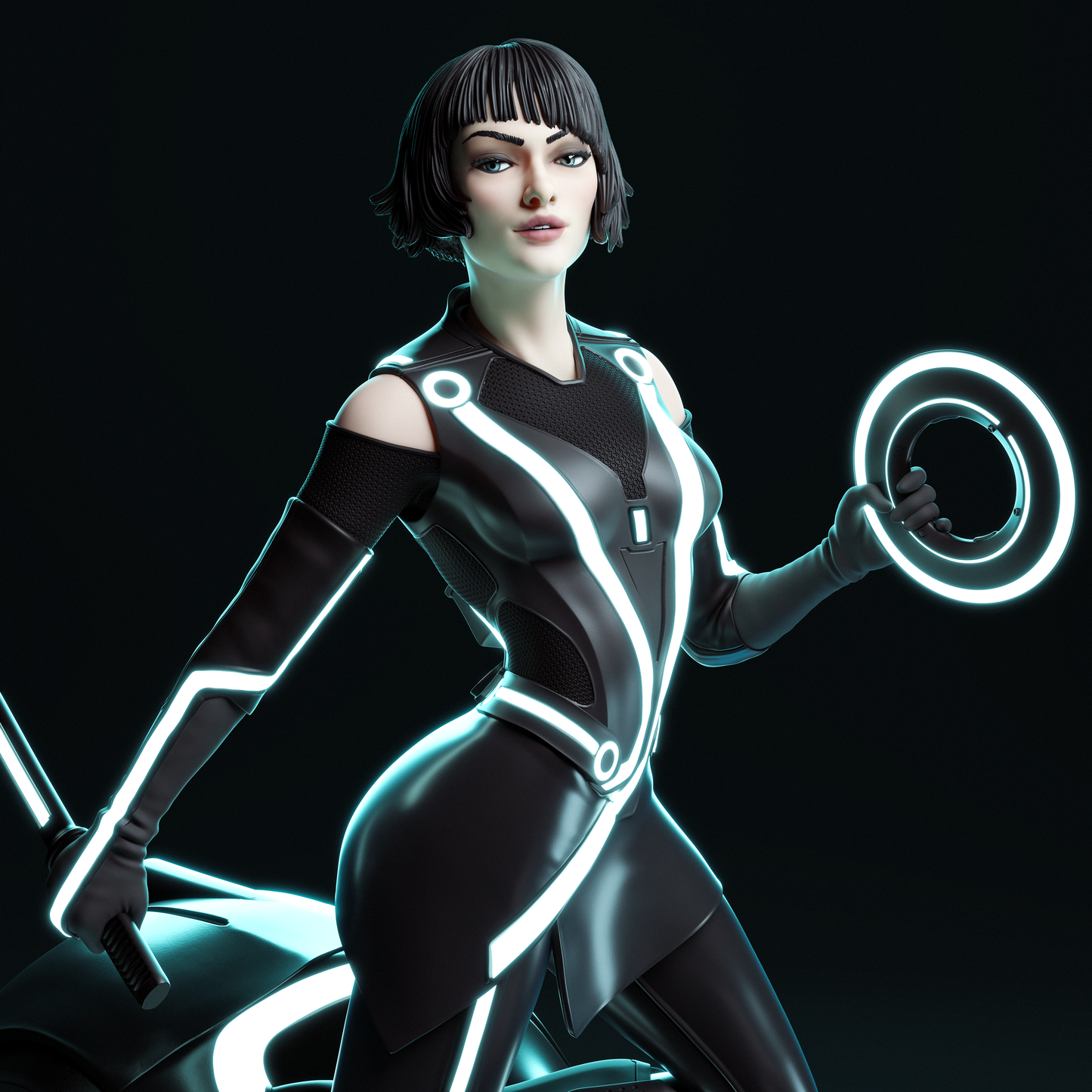 Hand-Painted Quorra Statue – Tron Legacy 3D Printed Collectible Figure, Adult Display Piece with NSFW Option