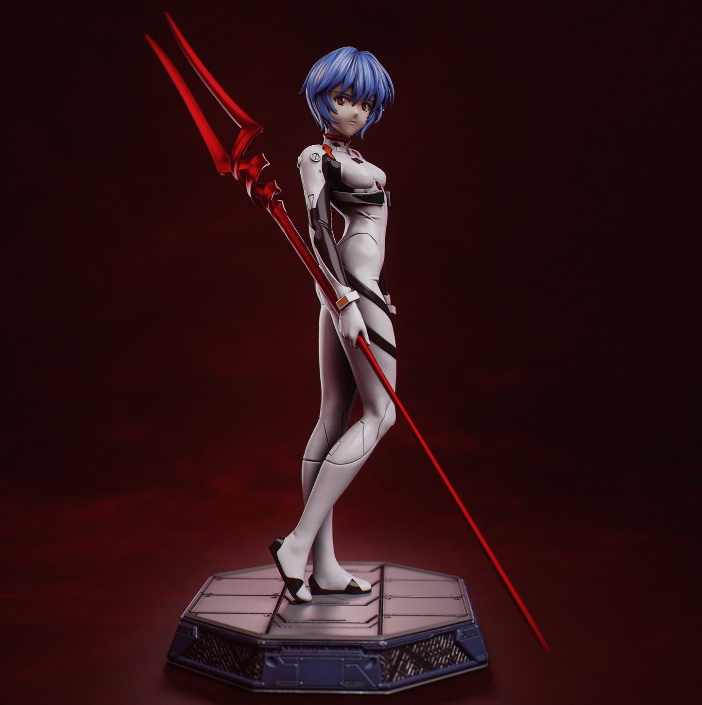 Hand-Painted Rei Ayanami Statue – Neon Genesis Evangelion 3D Printed Collectible, Adult Display Figure