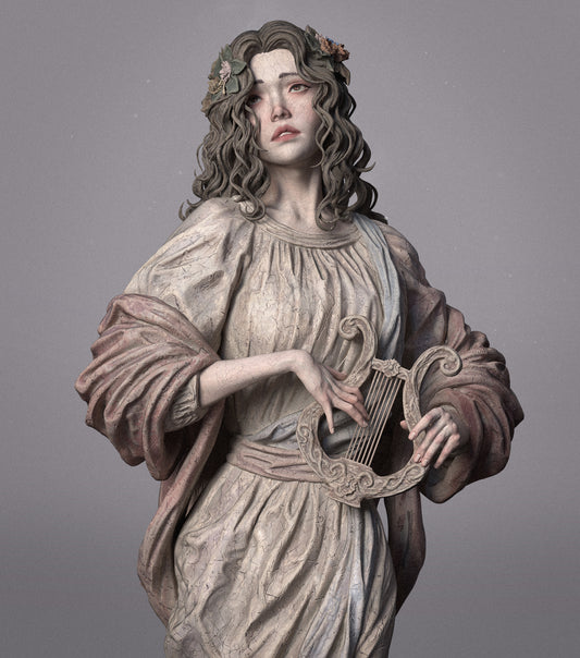 Modern Art & History: Greek Muse 3D Printed Collectible Figure - High-Quality Resin Statue for Art Lovers