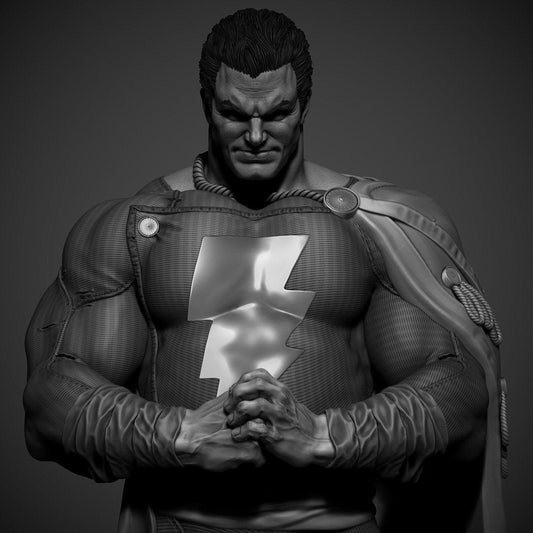 Shazam's Might: Shazam Fanart 3D Printed Collectible Statue – Heroic Figure for DC Fans