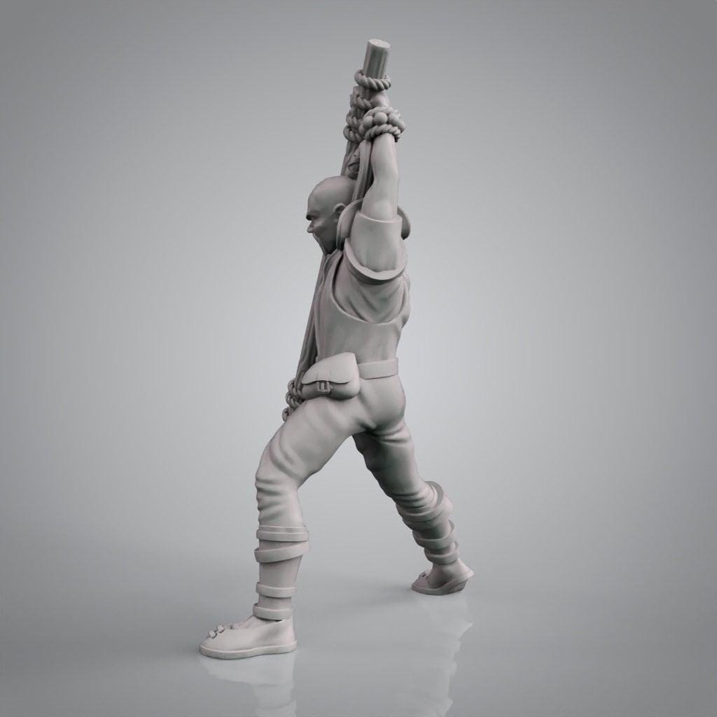 Warrior Monk 3D Print Collectible Resin Miniature dnd Pathfinder ttrpg wargames d20 rpg 28mm 32mm 35mm 40mm 54mm 75mm