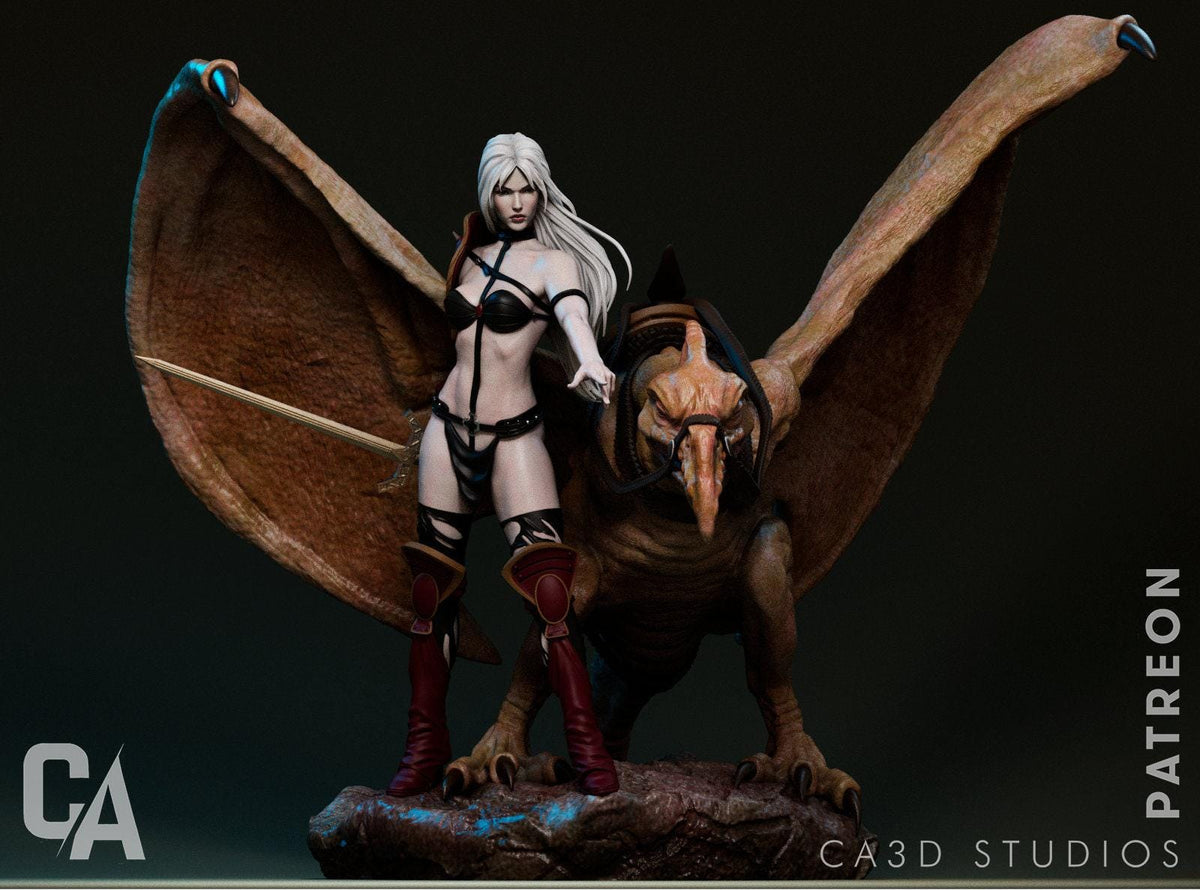 Taarna Heavy Metal NSFW 3D Printed Statue – Mature Sci-Fi Fantasy Resin Collectible, Made to Order for Adult Collectors