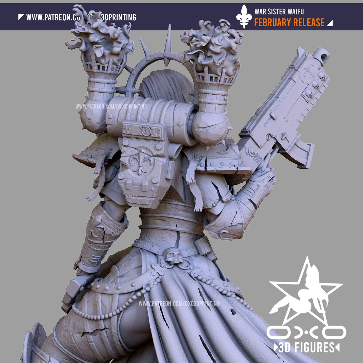 Warrior Sister NSFW 3D Printed Statue – Mature Sci-Fi Warrior Resin Collectible, Made to Order for Adult Collectors