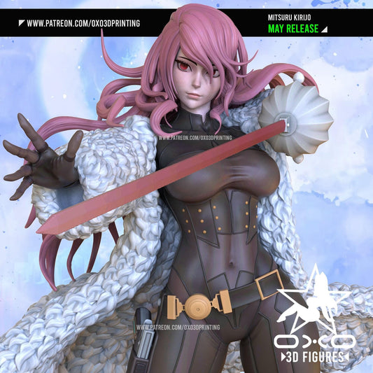 Mitsuru Kirijo NSFW 3D Printed Statue | Unpainted Persona 3 Anime Figure for Adult Collectors | Resin Garage Kit