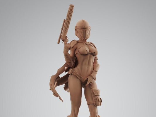 Mandalorian Bounty Hunter Collectible Resin Statue – Painted or Unpainted Model Kit for Star Wars Fans