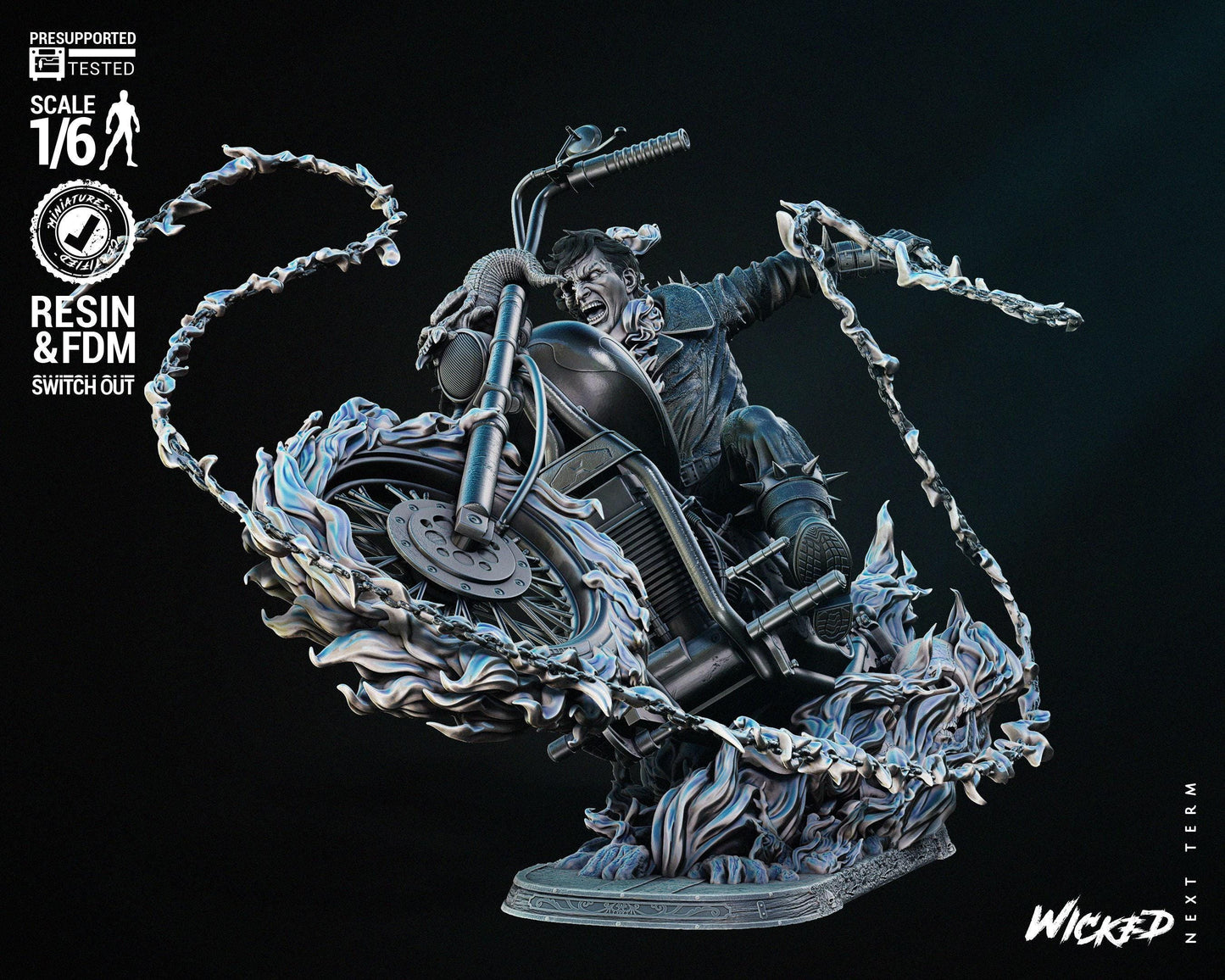 Johnny Blaze Ghost Rider Collectible Resin Statue – Painted or Unpainted Model Kit for Marvel Fans