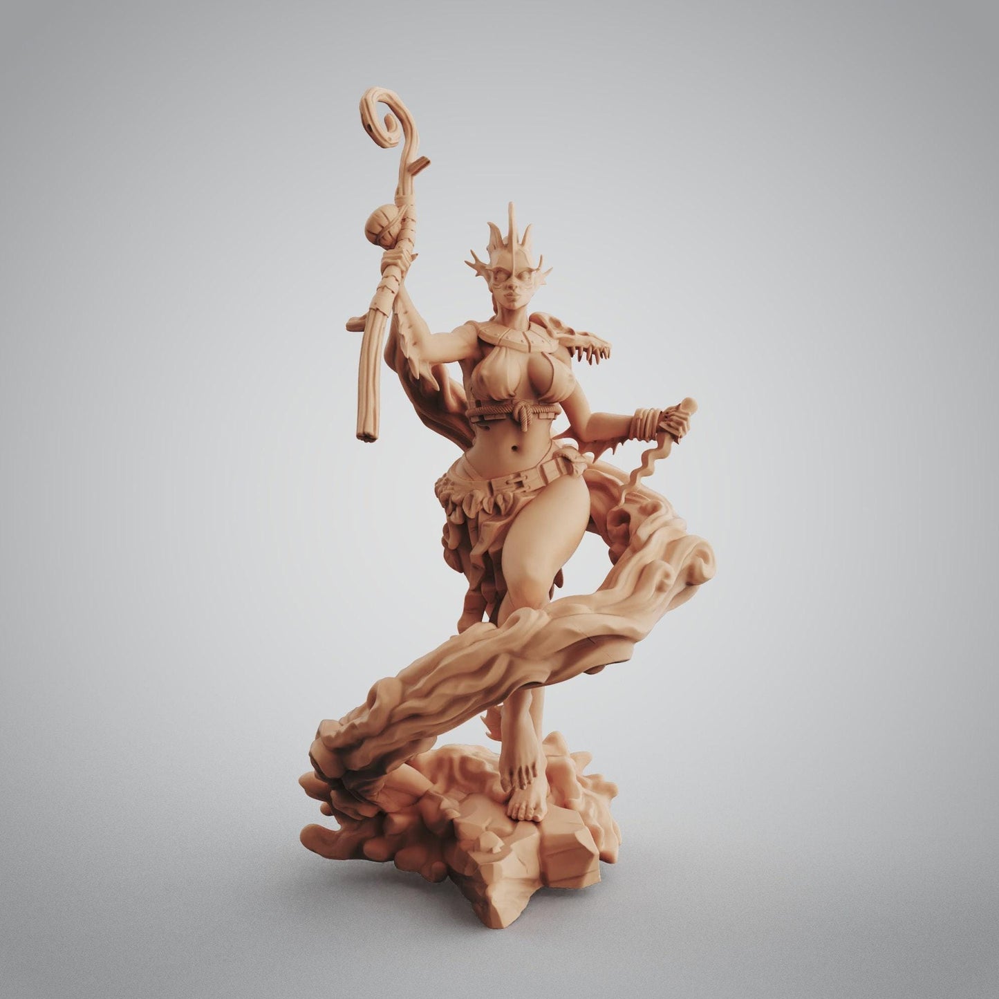 Calista the Shaman Pinup 3D Print Collectible Resin Miniature - Fantasy Figure with NSFW Option