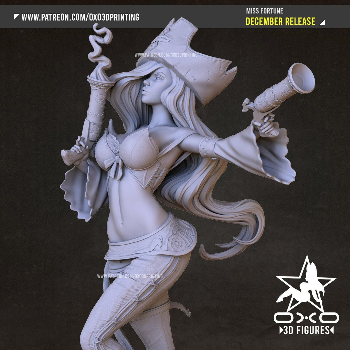 Miss Fortune NSFW 3D Printed Statue – Mature Bilgewater Champion Resin Collectible, Made to Order for Adult Collectors