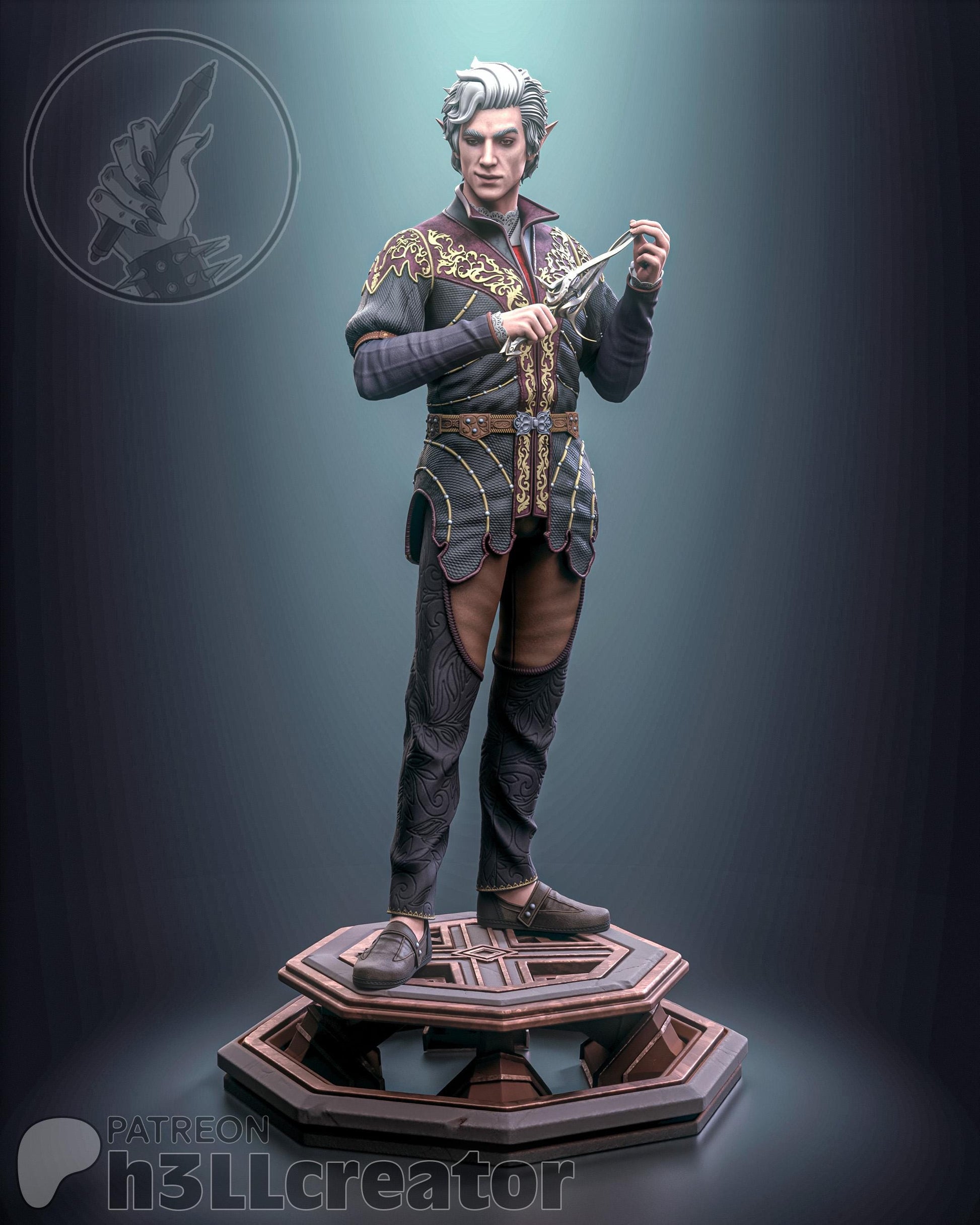 a statue of a man with a sword