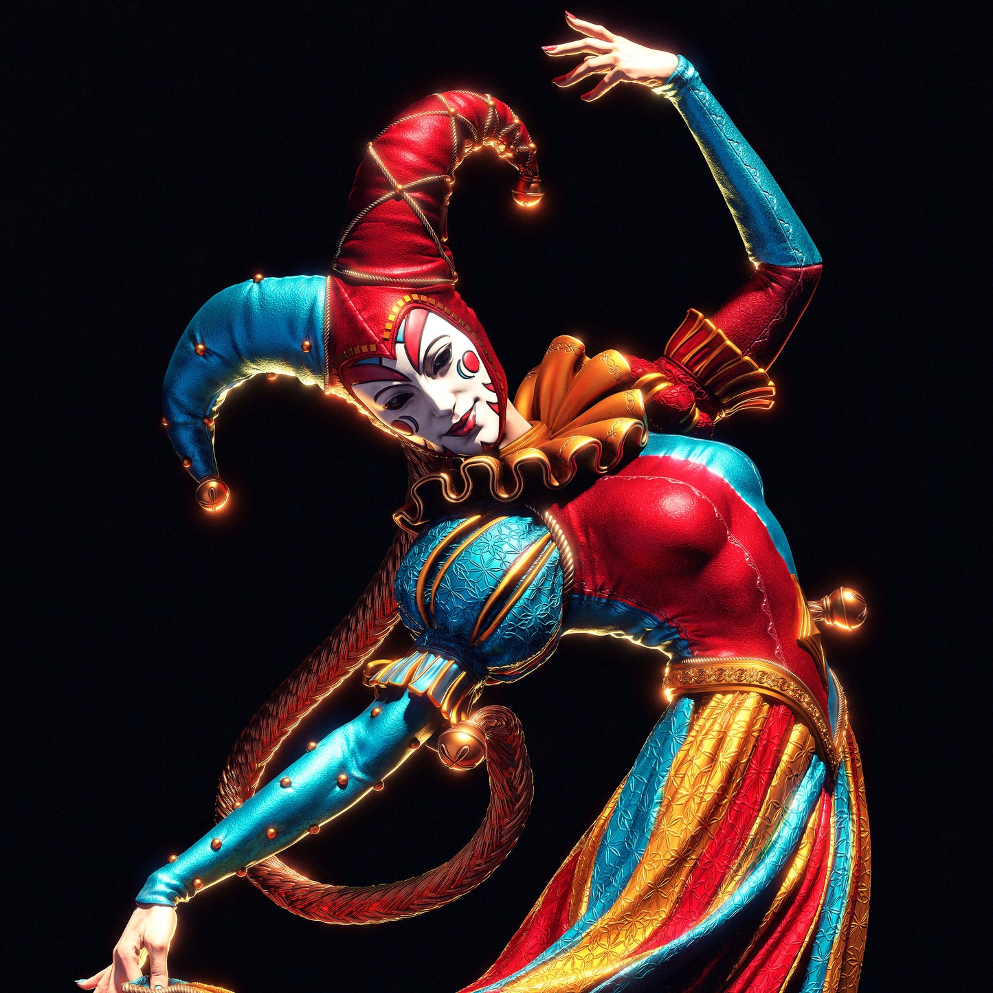 Hand-Painted Jester Statue – Fantasy 3D Printed Collectible Figure, Adult Display with NSFW Option Available