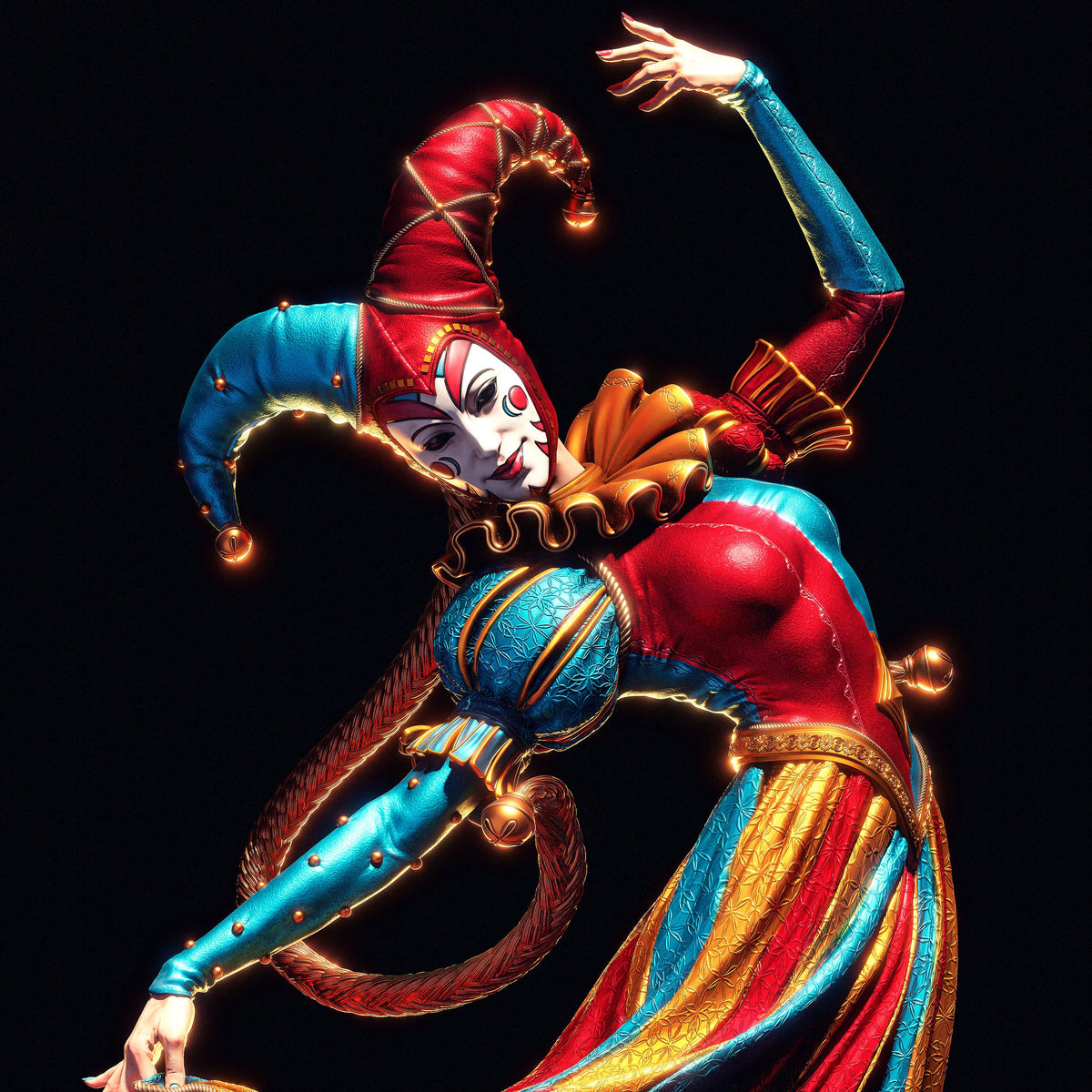 Jester Fantasy NSFW 3D Printed Statue – Mature Harlequin Resin Collectible, Made to Order for Adult Collectors & Fans
