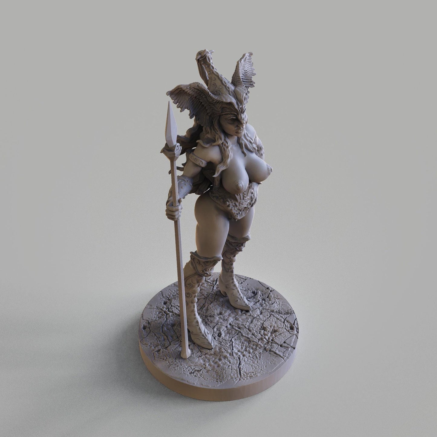 Majestic Valkyria 3D Printed Resin Collectible Statue: Detailed Warrior Maiden Figure