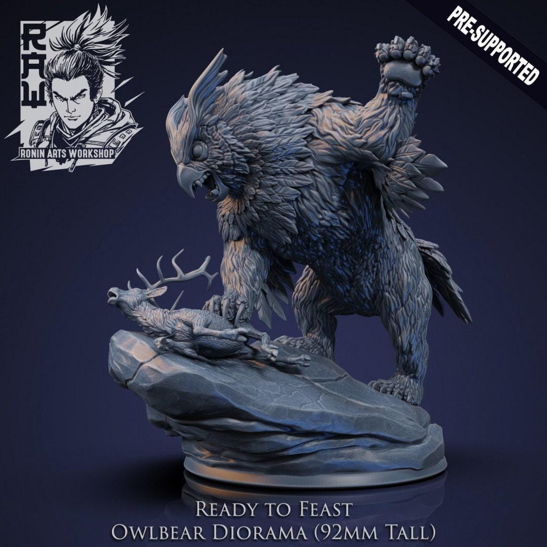 Fearsome Owlbear: Roar into Action with a 3D-Printed Collectible Miniature in 35mm Scale for DnD, Pathfinder, and Tabletop Adventures