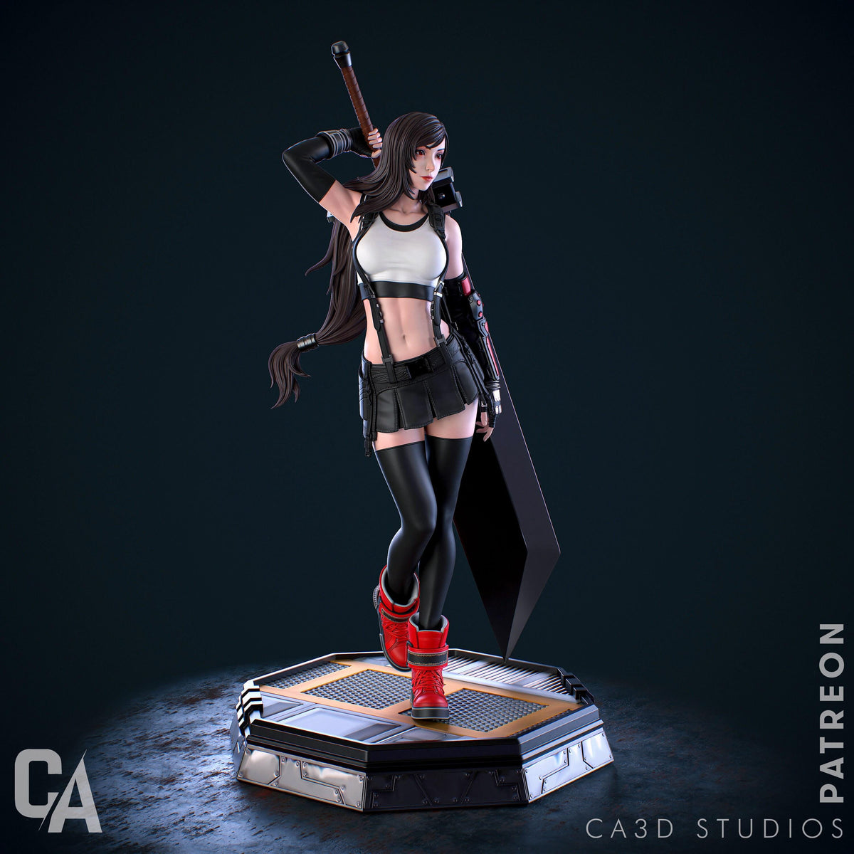 Tifa Lockhart NSFW 3D Printed Statue – Mature Nibelheim Brawler Resin Collectible, Made to Order for Adult Collectors