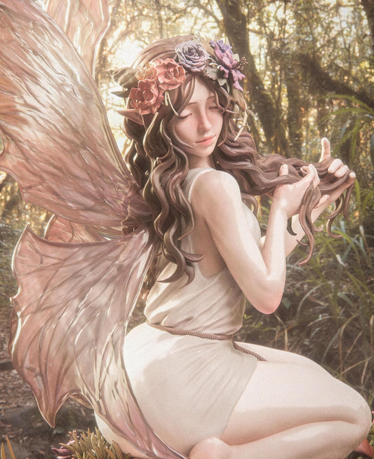 Enchanted Fairy Collectible Statue: Hand-Painted 3D Resin Figure – Magical Fantasy Home Decor