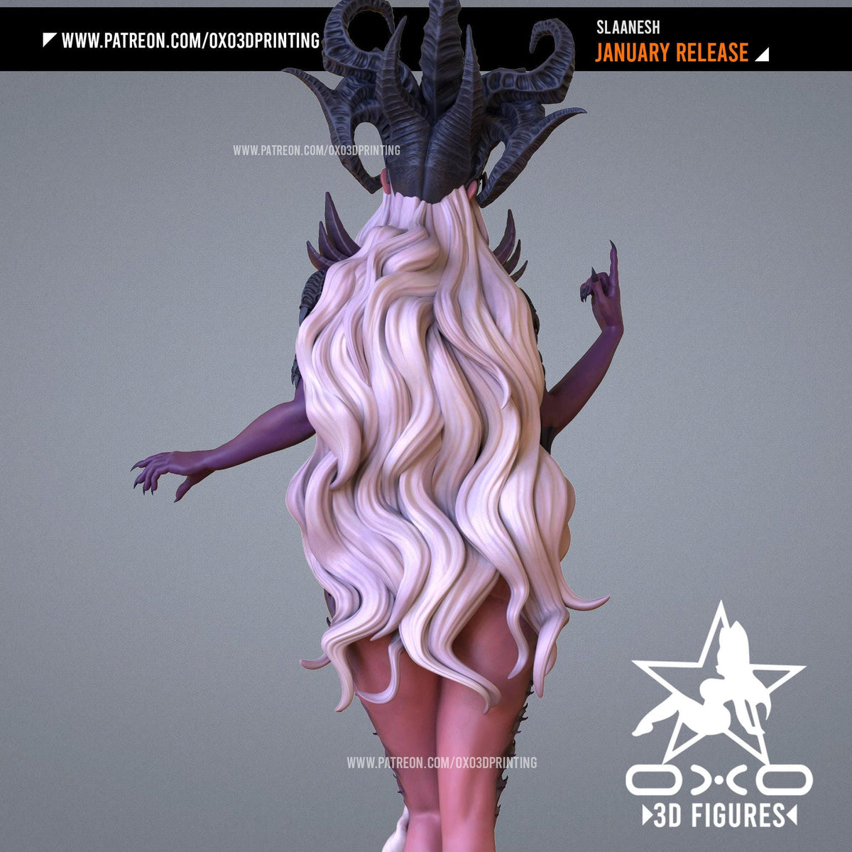 Slaanesh Waifu NSFW 3D Printed Statue – Mature Warhammer-Inspired Resin Collectible, Made to Order for Adult Collectors