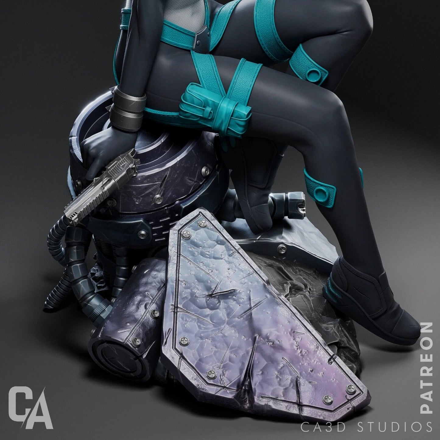 Domino Hero 3D Printed Statue: Dynamic Comic Book Collectible