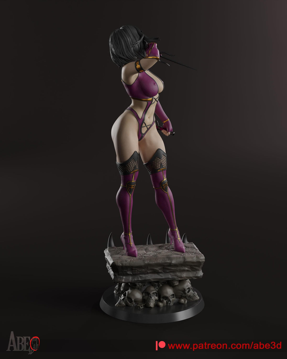 Mileena NSFW 3D Printed Statue – Mature Kombat Assassin Resin Collectible, Made to Order for Adult Collectors & Fans