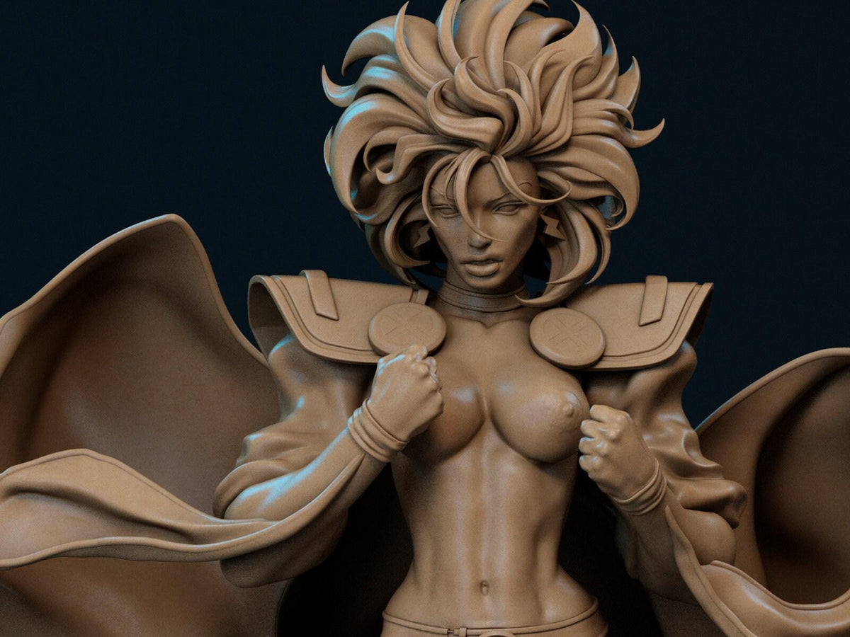 Storm NSFW 3D Printed Statue – Mature Superhero Resin Collectible, Made to Order for Adult Collectors and Hobbyists