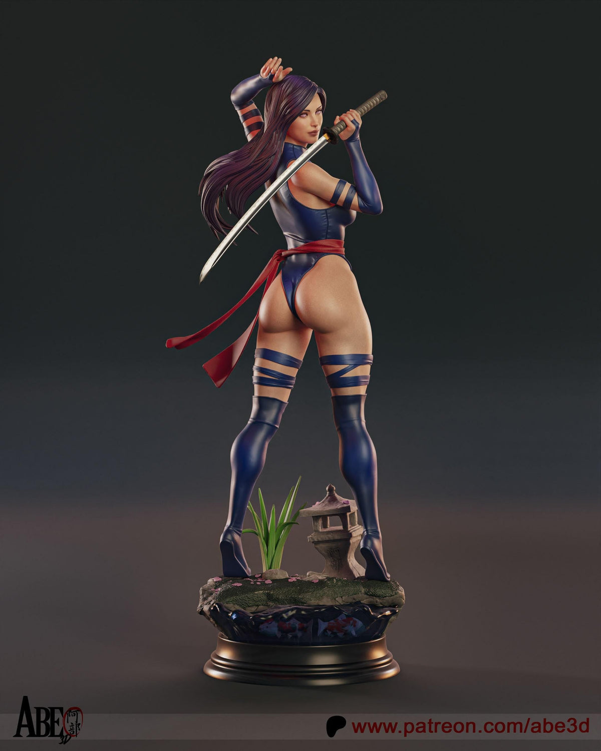 Psylocke X-Men NSFW 3D Printed Statue – Mature Comic Resin Collectible, Made to Order for Adult Collectors and Hobbyists