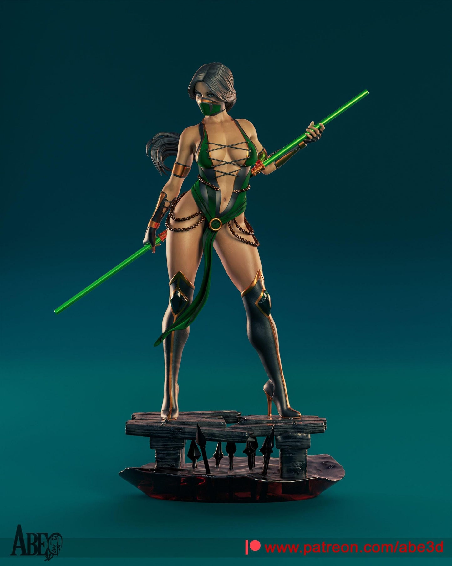 Jade Mortal Kombat Fanart 3D Print Collectible Resin Statue Pin Up Figure SFW NSFW