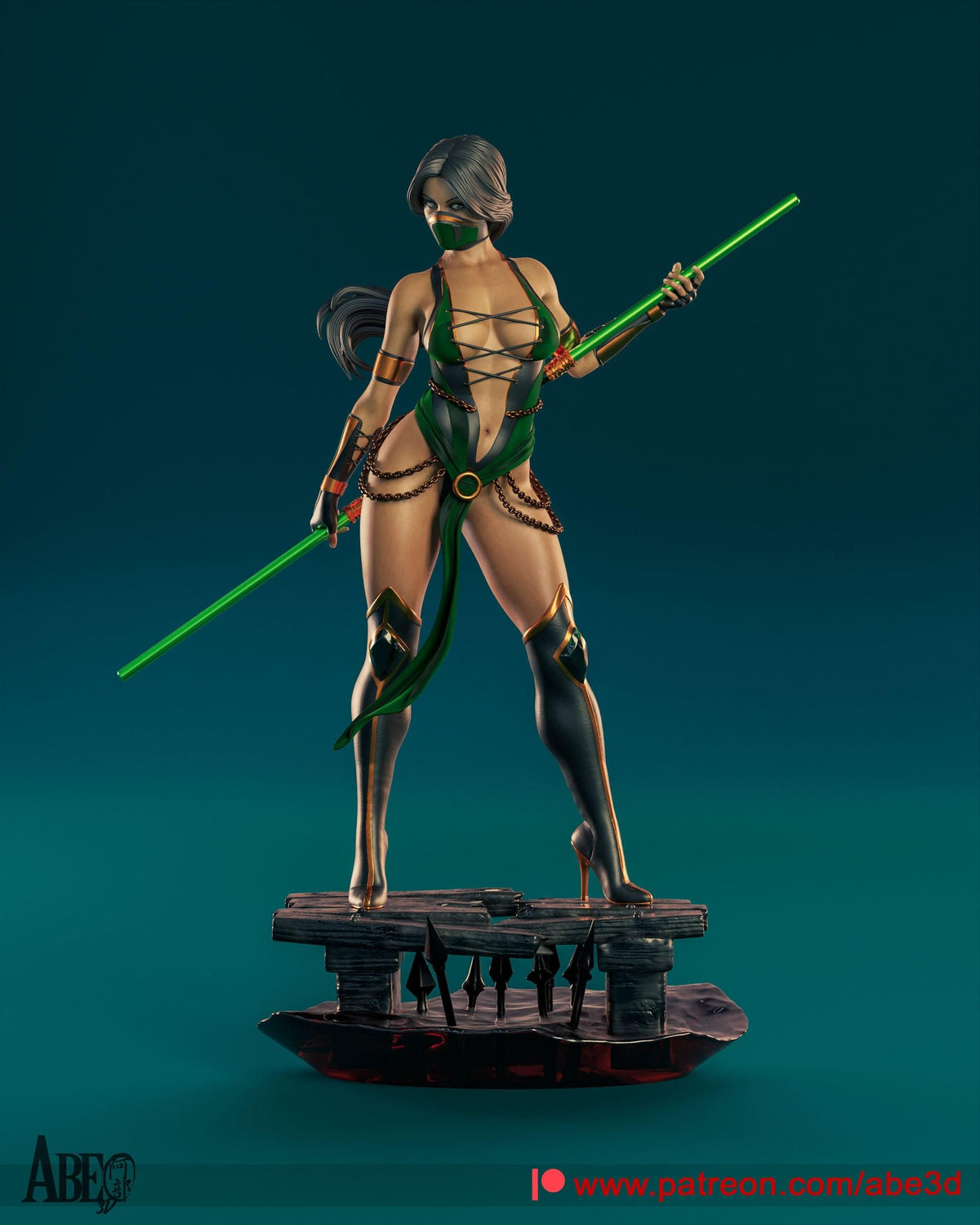 Jade Mortal Kombat NSFW 3D Printed Statue – Mature Fantasy Resin Collectible, Made to Order for Adult Collectors & Fans