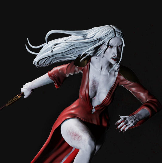 Seductive Vampire: Carmilla 3D Print Collectible Fanart Miniature Statue (NSFW)