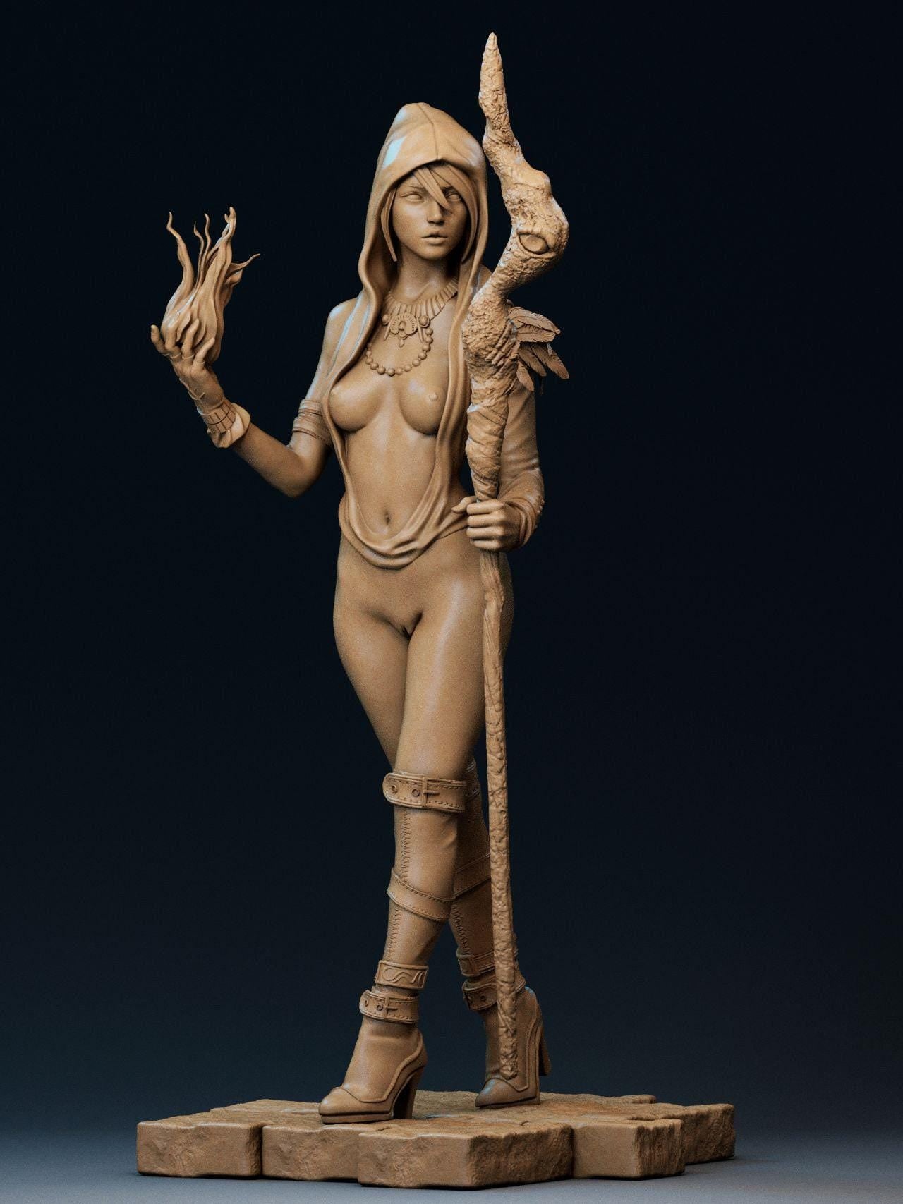 Dragon Age Enchantress: Morrigan 3D Printed Statue – Collectible for Fantasy RPG Fans (NSFW)