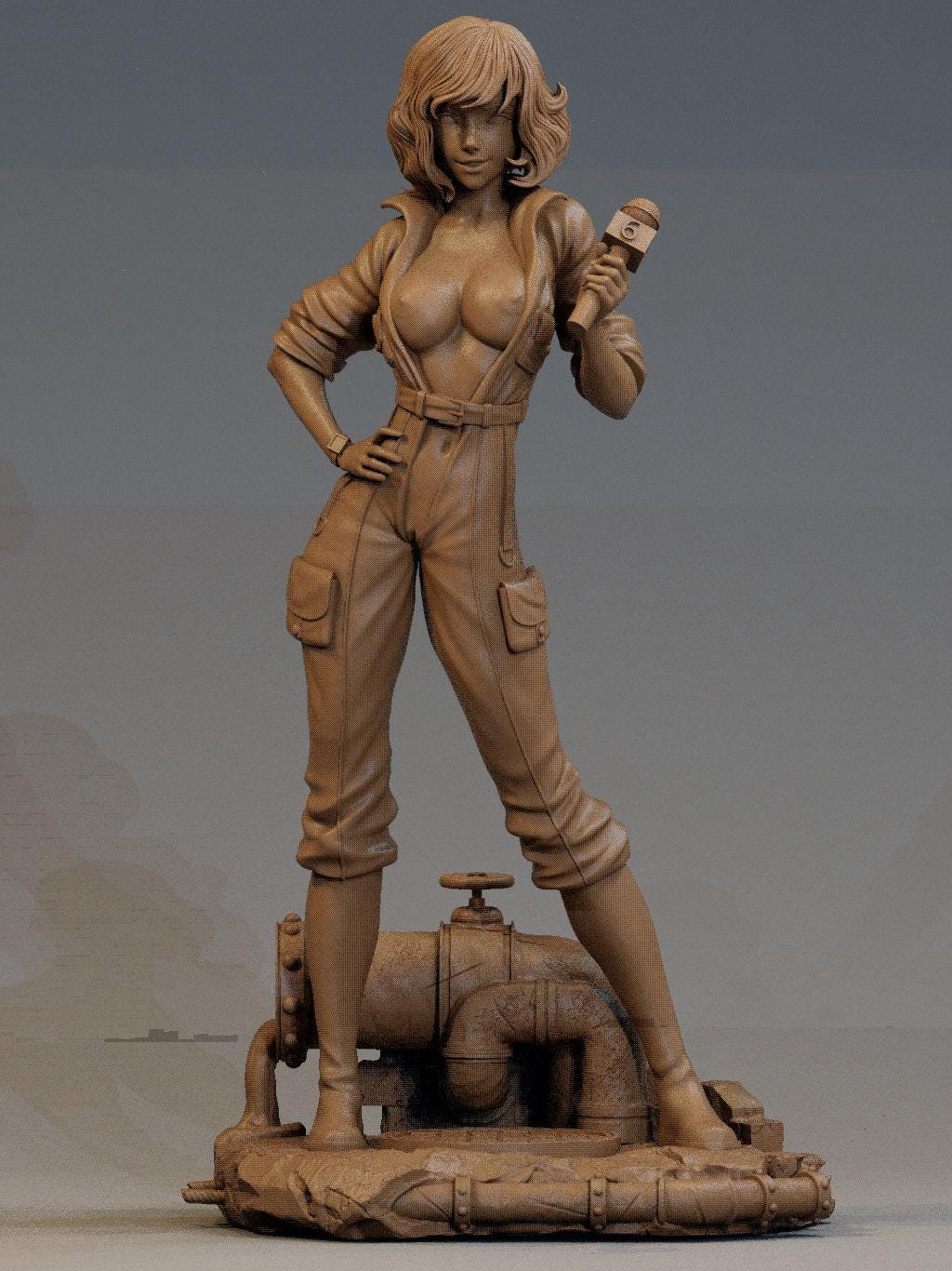 April O'Neil TMNT NSFW 3D Printed Statue – Mature Comic Heroine Resin Collectible, Made to Order for Adult Collectors