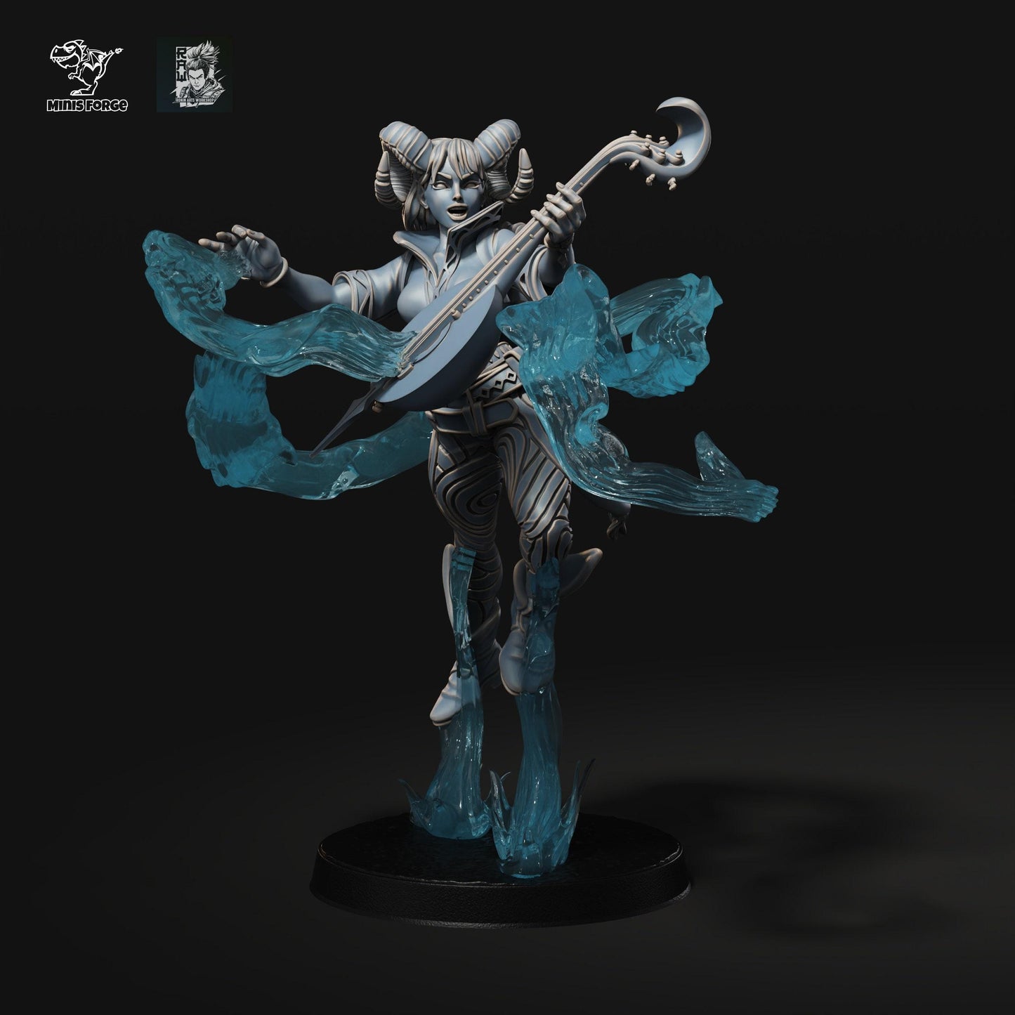 Shainda Tiefling Bard: A Captivating 3D-Printed Miniature for DnD, Pathfinder, and Tabletop Adventures 35 mm