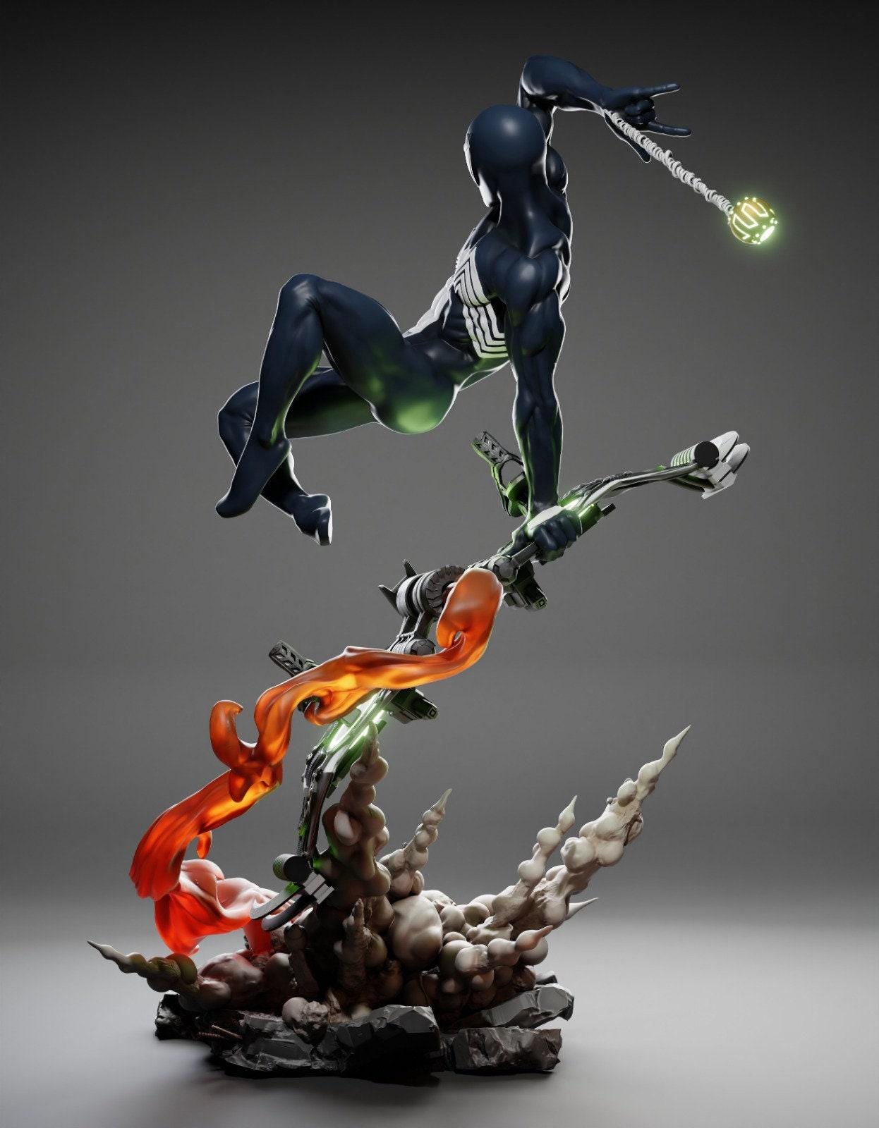 Web-Slinging Hero: Spider-Man Collectible Fanart – Dynamic 3D Printed Figure