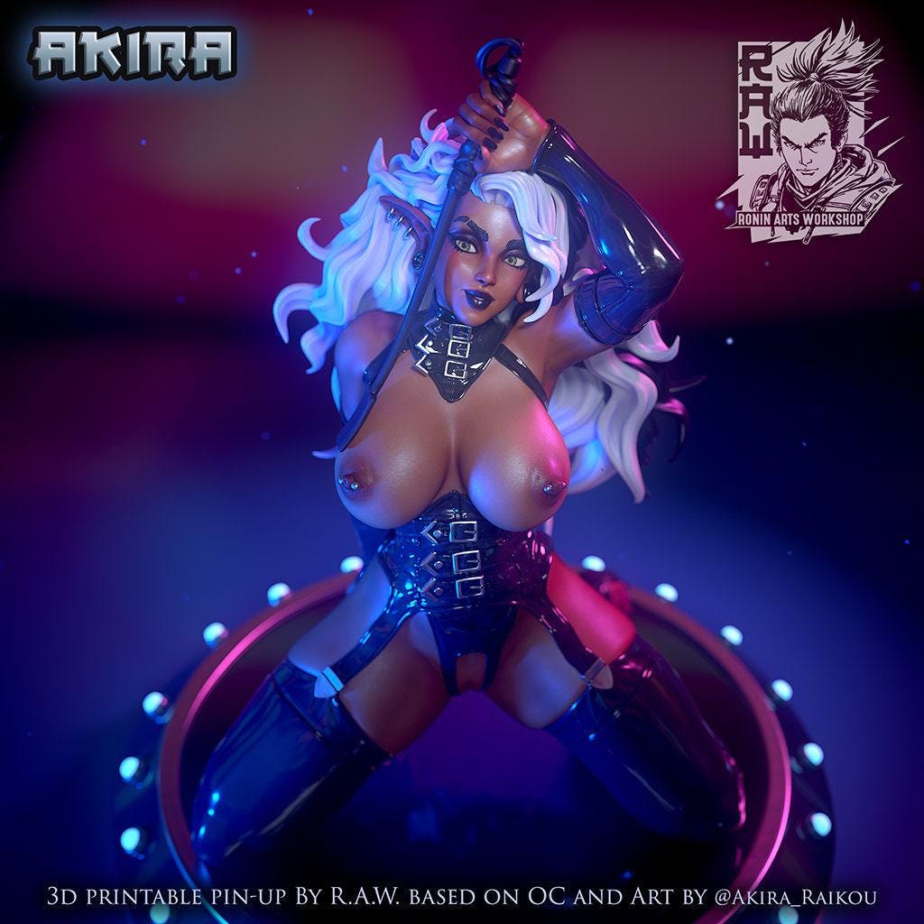 Akira Elf Domina NSFW 3D Printed Statue – Mature Dark Elf Resin Collectible, Made to Order for Adult Collectors & Fans