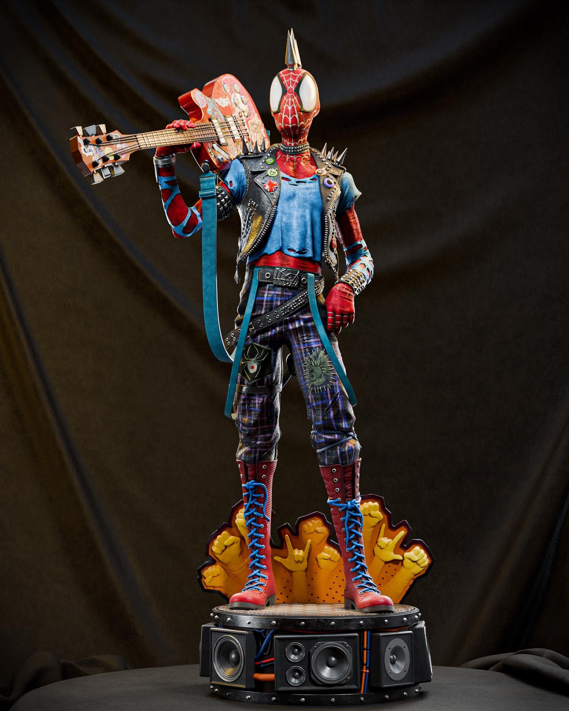 a statue of a person with a guitar