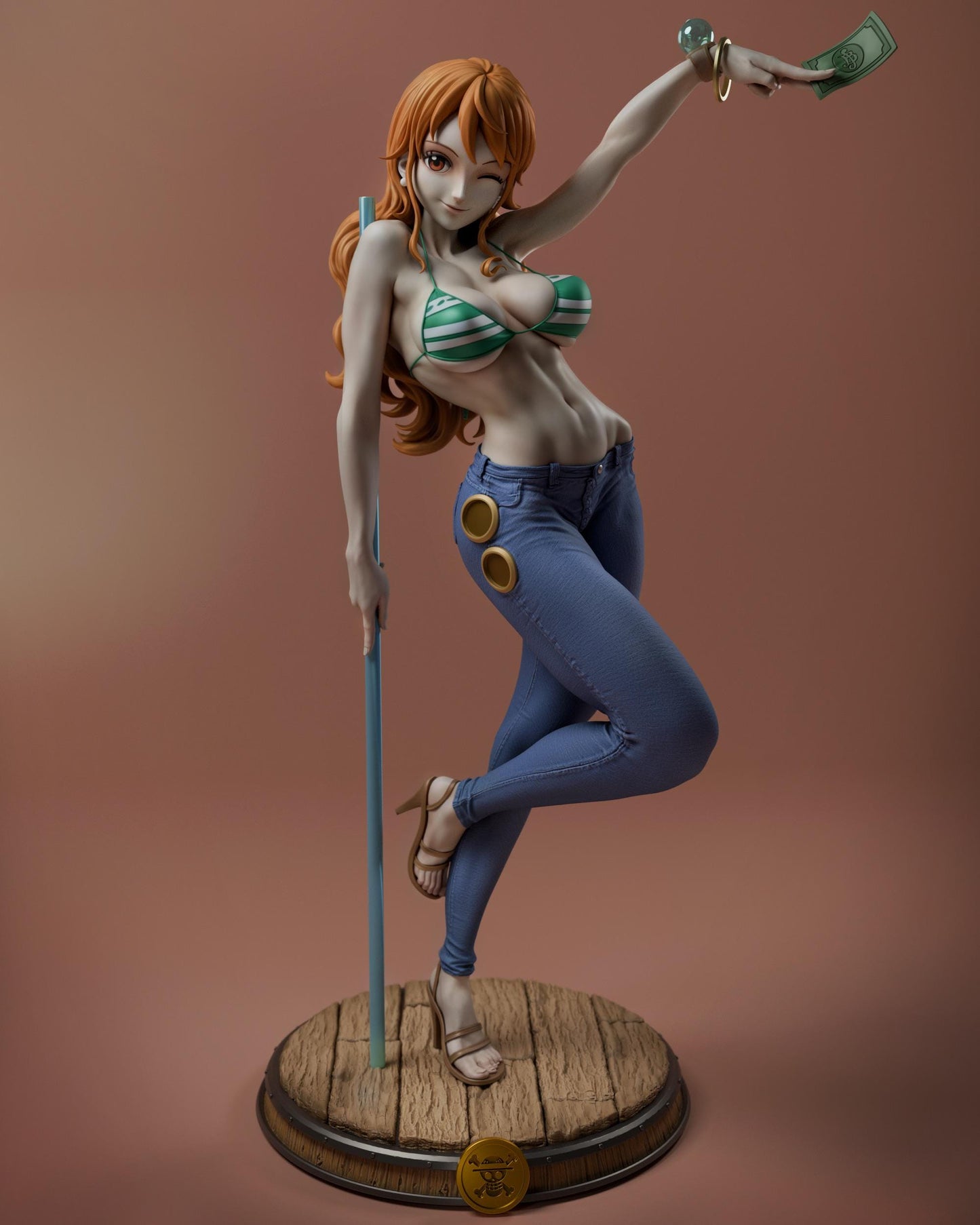 Nami Collectible Statue Hand-Painted 3D Resin Figure - Ready-to-Display Anime Heroine, One Piece Memorabilia, Scale 1/10, NSFW