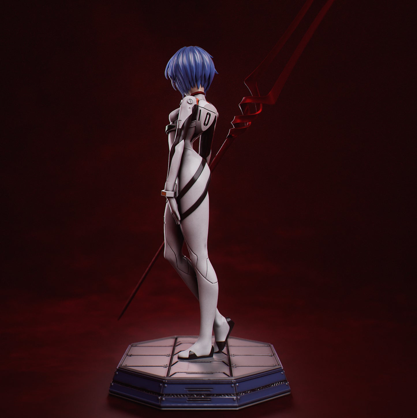 Hand-Painted Rei Ayanami Statue – Neon Genesis Evangelion 3D Printed Collectible, Adult Display Figure