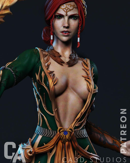 Triss 3D Print Collectible Miniature Statue Figure NSFW Pin Up Painted Witcher Fanart