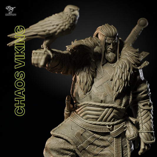 Mighty Chaos Viking 3D Printed Statue: Epic Dark Fantasy Norse Warrior Collectible Figure
