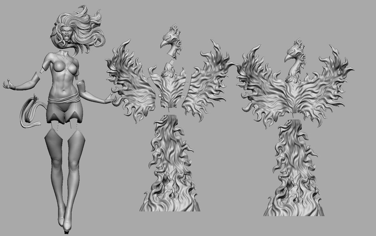 Jean Grey NSFW 3D Printed Statue – Mature Dark Phoenix Telepath Resin Collectible, Made to Order for Adult Collectors