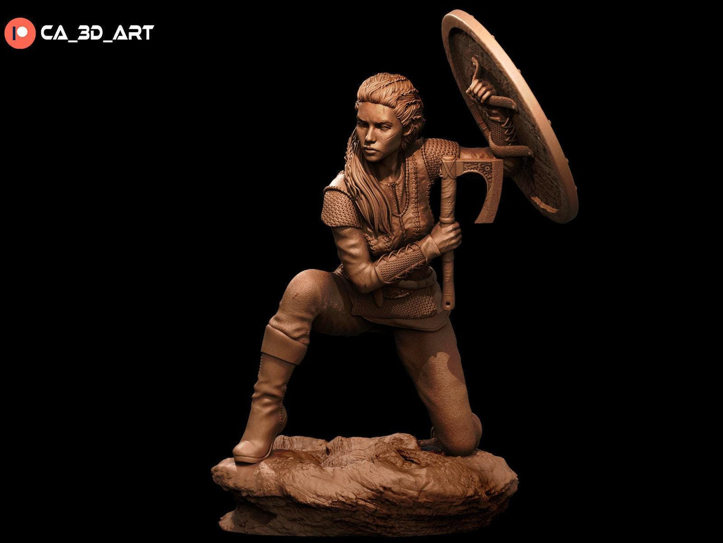 Lagertha Painted 3D Print Statue - Viking Shieldmaiden Collectible Figure with NSFW Option