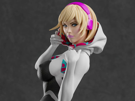 Swing into Action: Spider Gwen 3D Print Collectible Resin Statue - Epic Spider-Verse Marvel Figure